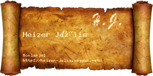 Heizer Júlia névjegykártya